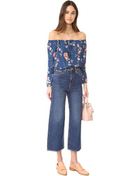 Темно-синий топ с открытыми плечами от BB Dakota