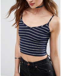 Темно-синий укороченный топ от Glamorous