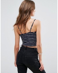 Темно-синий укороченный топ от Glamorous