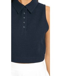 Темно-синий укороченный топ от Alice + Olivia