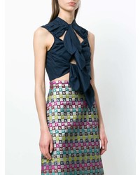 Темно-синий укороченный топ от Vivetta