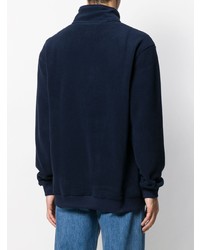Мужской темно-синий флисовый свитер с воротником на молнии от Tommy Jeans