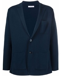 Мужской темно-синий хлопковый вязаный пиджак от Boglioli