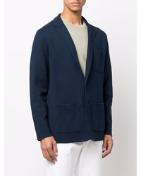 Мужской темно-синий хлопковый вязаный пиджак от Boglioli
