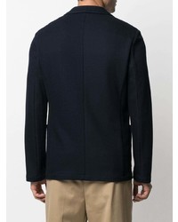 Мужской темно-синий хлопковый двубортный пиджак от Altea