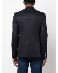 Мужской темно-синий хлопковый двубортный пиджак от Valentino