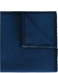 Темно-синий хлопковый нагрудный платок с узором "гусиные лапки" от Eleventy