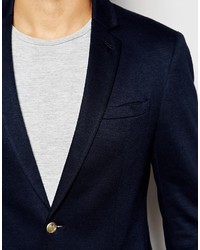 Мужской темно-синий хлопковый пиджак от Asos