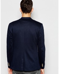 Мужской темно-синий хлопковый пиджак от Asos