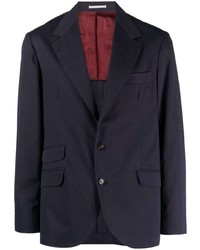 Мужской темно-синий хлопковый пиджак от Brunello Cucinelli