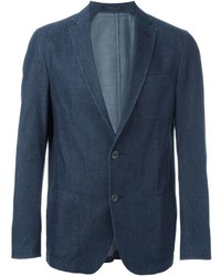 Мужской темно-синий хлопковый пиджак от Corneliani