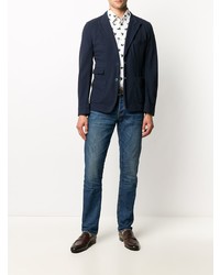 Мужской темно-синий хлопковый пиджак от Dolce & Gabbana