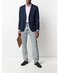 Мужской темно-синий хлопковый пиджак от Boglioli