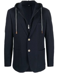 Мужской темно-синий хлопковый пиджак от Eleventy