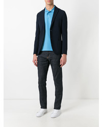 Мужской темно-синий хлопковый пиджак от Fendi