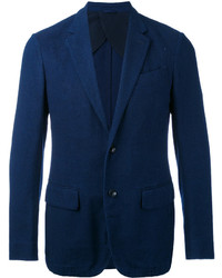 Мужской темно-синий хлопковый пиджак от Ermenegildo Zegna