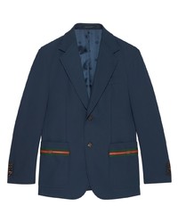Мужской темно-синий хлопковый пиджак от Gucci