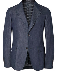 Мужской темно-синий хлопковый пиджак от Gucci