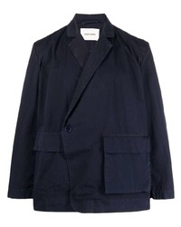 Мужской темно-синий хлопковый пиджак от Henrik Vibskov