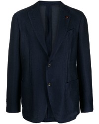 Мужской темно-синий хлопковый пиджак от Lardini