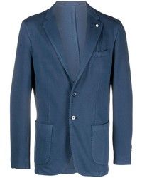 Мужской темно-синий хлопковый пиджак от Luigi Bianchi Mantova