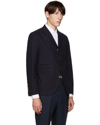 Мужской темно-синий хлопковый пиджак от Thom Browne