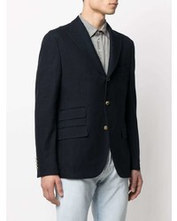 Мужской темно-синий хлопковый пиджак от Eleventy
