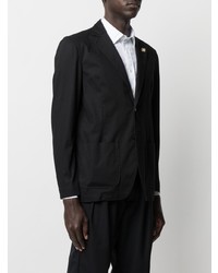 Мужской темно-синий хлопковый пиджак от Lardini