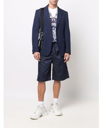 Мужской темно-синий хлопковый пиджак от Versace