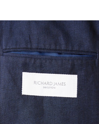 Мужской темно-синий хлопковый пиджак от Richard James