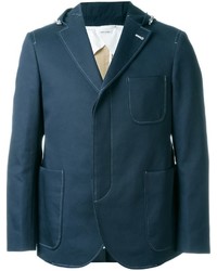Мужской темно-синий хлопковый пиджак от Thom Browne
