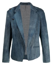 Мужской темно-синий хлопковый пиджак от Yohji Yamamoto