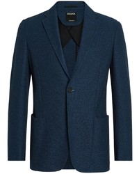Мужской темно-синий хлопковый пиджак от Zegna