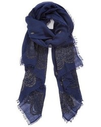 Темно-синий хлопковый шарф