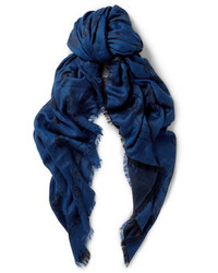 Мужской темно-синий хлопковый шарф от Alexander McQueen