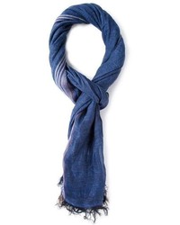 Мужской темно-синий хлопковый шарф от Brunello Cucinelli