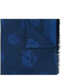 Мужской темно-синий хлопковый шарф от Kenzo