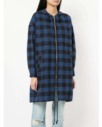 Женский темно-синий худи в шотландскую клетку от Adaptation