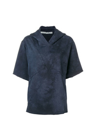 Темно-синий худи с коротким рукавом