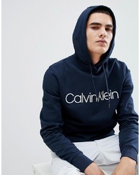 Мужской темно-синий худи с принтом от Calvin Klein