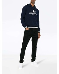 Мужской темно-синий худи с принтом от Dolce & Gabbana