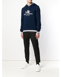 Мужской темно-синий худи с принтом от Dolce & Gabbana