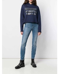 Женский темно-синий худи с принтом от Philipp Plein