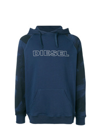 Мужской темно-синий худи с принтом от Diesel