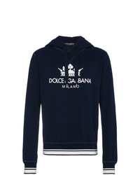 Мужской темно-синий худи с принтом от Dolce & Gabbana