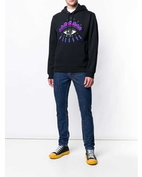 Мужской темно-синий худи с принтом от Kenzo