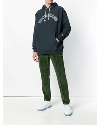 Мужской темно-синий худи с принтом от Champion