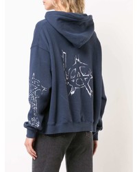 Женский темно-синий худи с принтом от Adaptation