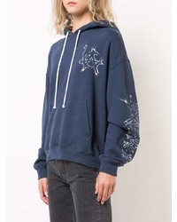 Женский темно-синий худи с принтом от Adaptation