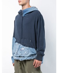 Мужской темно-синий худи с принтом от Greg Lauren